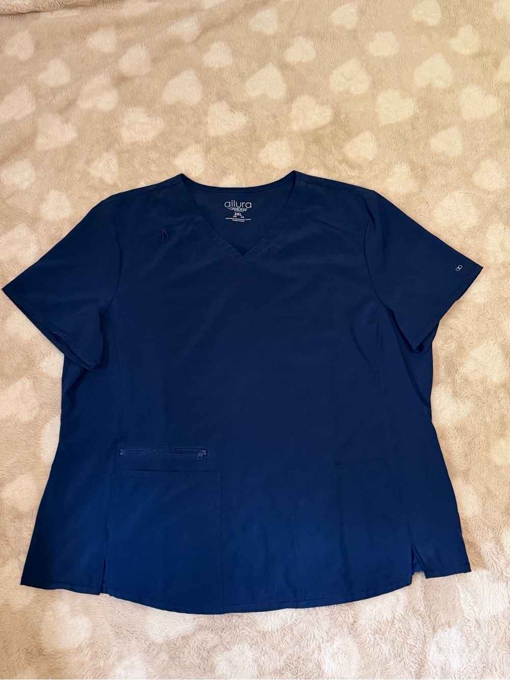Cherokee Navy Blue Short Sleeve V-Neck Scrub Top